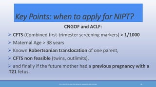 Cell free fetal dna testing for prenatal diagnosis | PPTX