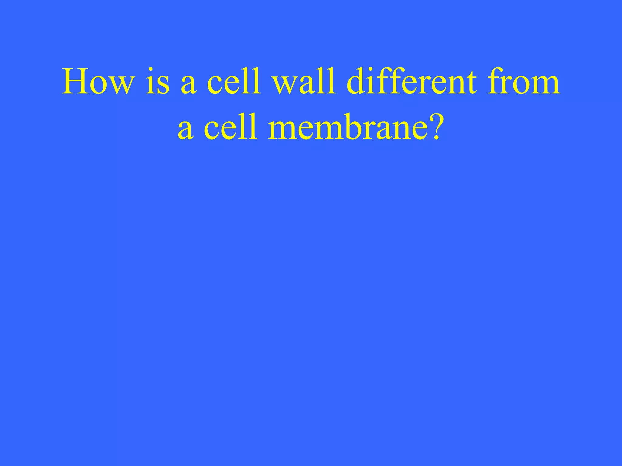 How is a cell wall different from a cell membrane? 