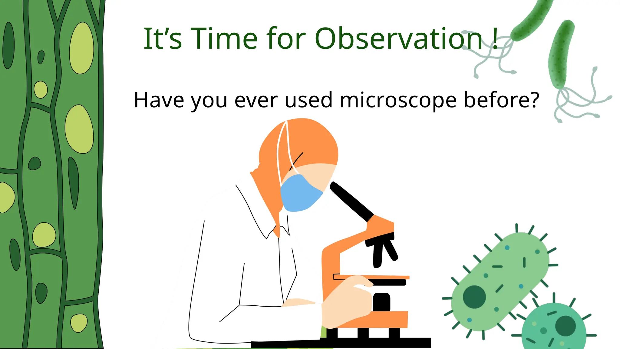 Have you ever used microscope before?
It’s Time for Observation !
 