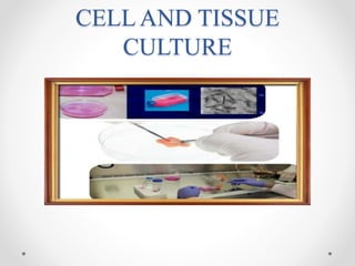 Cell and tissue culture | PPTX