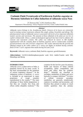 International Journal of Cell Biology and Cellular Processes vol 2 ...