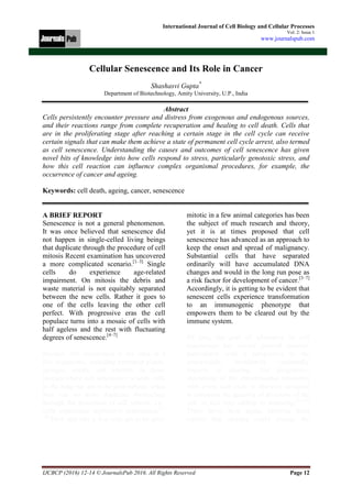 International Journal of Cell Biology and Cellular Processes vol 2 ...