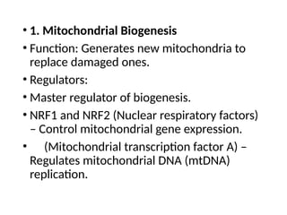 The molecular mechanisms of mitochondrial quality control and their ...