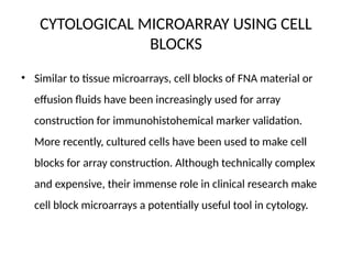 CELL BLOCK and its diagnostic utility in histopathology | PPTX