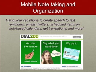 Use a cell phone to write a private or collaborative novel, poem, chapter review, or short story to “publish” on a cell phone.Mobile Novelshttp://textnovel.com