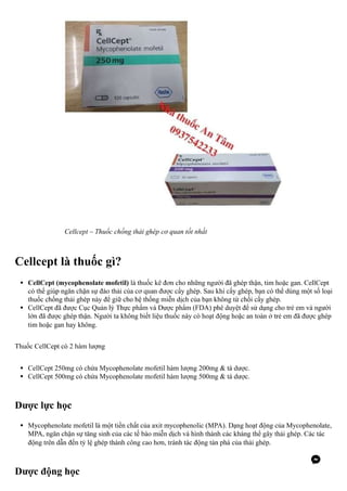 Cellcept – Thuoc chong thai ghep co quan tot nhat | PDF