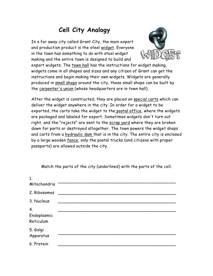 Worksheets Cell Analogy Worksheet cell city worksheet bloggakuten collection of bloggakuten