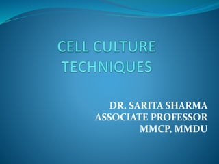 DR. SARITA SHARMA
ASSOCIATE PROFESSOR
MMCP, MMDU
 