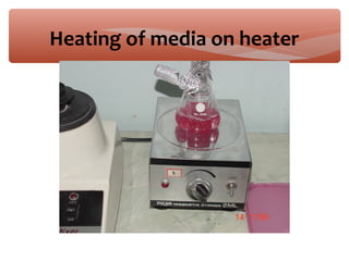 Heating of media on heater
 