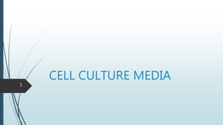 CELL CULTURE MEDIA
1
 