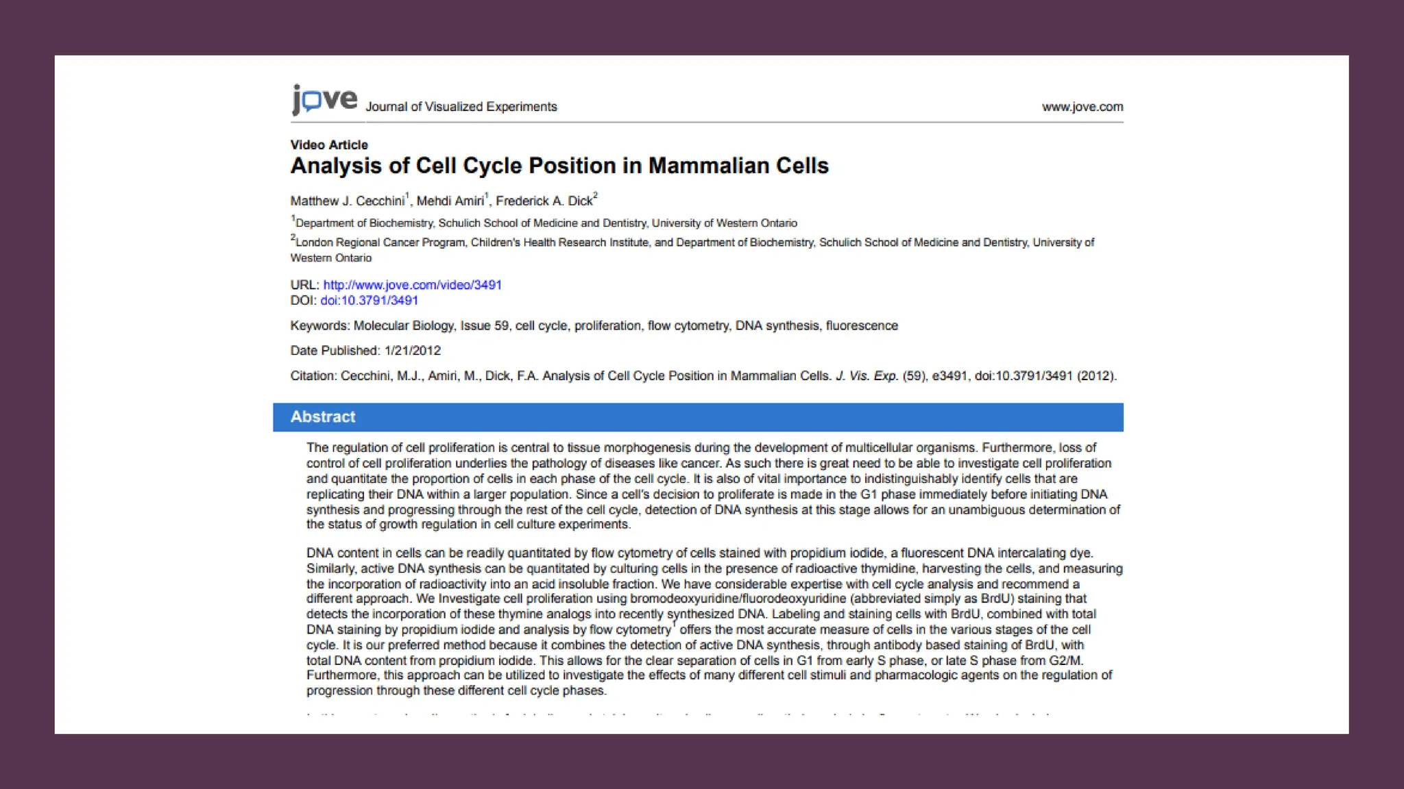 cell cycle: Phases, control and analysis.pdf