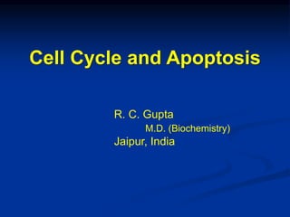 Cell Cycle and Apoptosis
R. C. Gupta
M.D. (Biochemistry)
Jaipur, India
 