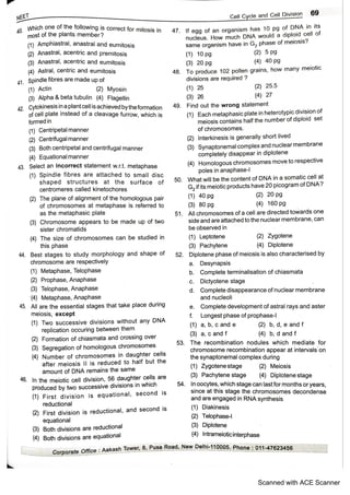 cell cycle and division.pdf aakash module | PDF