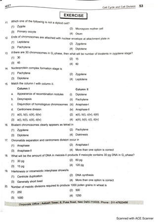 cell cycle and division.pdf aakash module | PDF