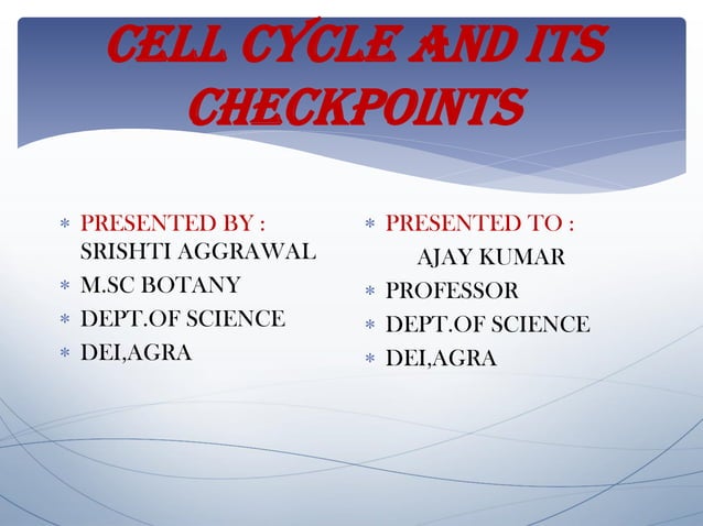 Cell cycle and its checkpoints Biology Diagrams