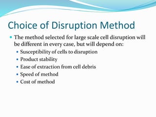 Cell Disruption Methods Ppt Cell distruption | PPTX