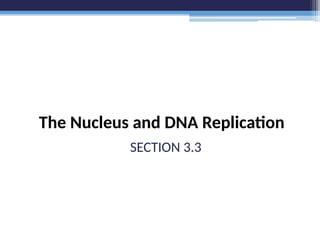 The Nucleus and DNA Replication
SECTION 3.3
 