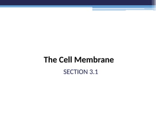 The Cell Membrane
SECTION 3.1
 