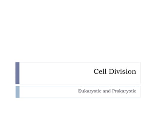 Cell Division
Eukaryotic and Prokaryotic
 