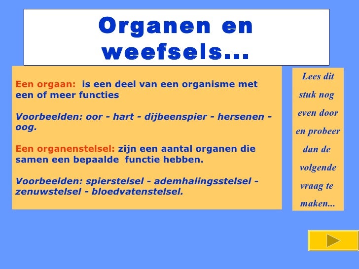 Cellen Organen En Weefsels