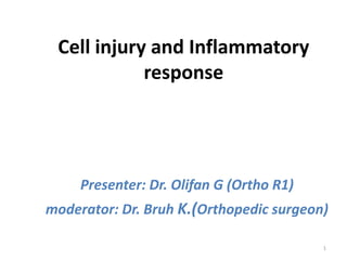 Cell injury and Inflammatory
response
Presenter: Dr. Olifan G (Ortho R1)
moderator: Dr. Bruh K.(Orthopedic surgeon)
1
 