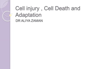 Cell injury , Cell Death and
Adaptation
DR ALIYA ZAMAN
 