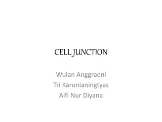 CELL JUNCTION 
Wulan Anggraeni 
Tri Karunianingtyas 
Alfi Nur Diyana 
 