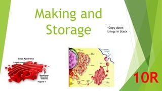Making and 
Storage *Copy down 
things in black 
10R 
 