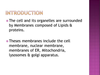 1. Cell membrane provide barrier that
prevent free movement of water and
water-soluble substances from one cell
compartmen...