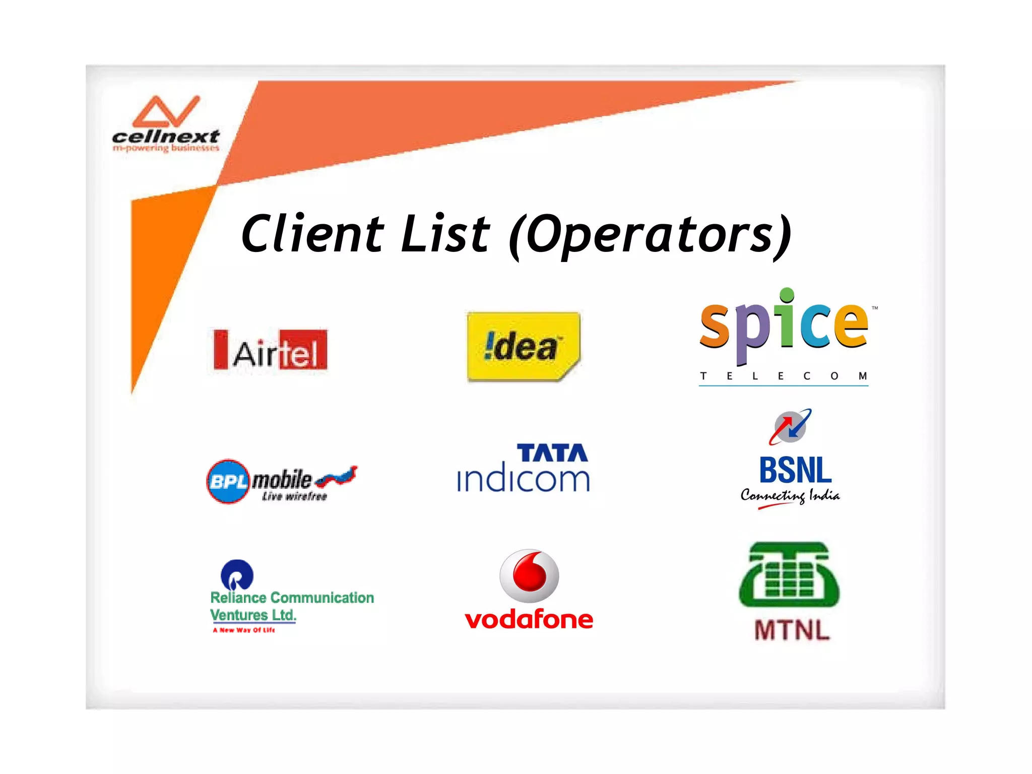 Client List (Operators) 