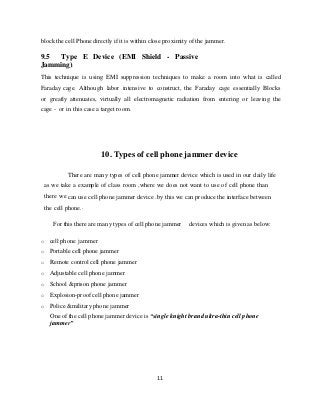 Cellphone jammer report