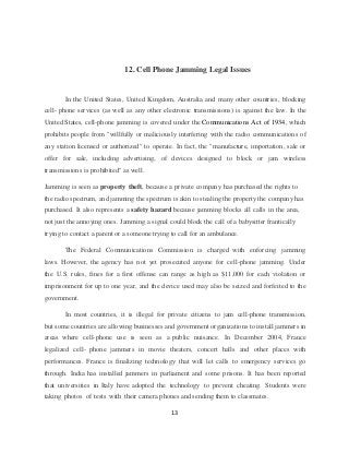 Cellphone jammer report