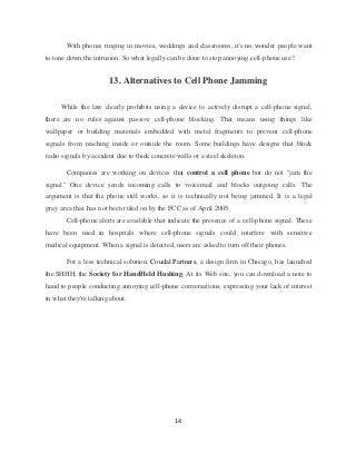 Cellphone jammer report