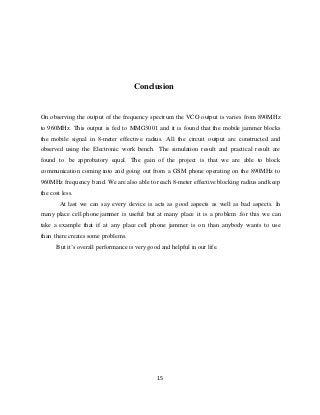 Cellphone jammer report