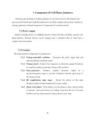 Cellphone jammer report