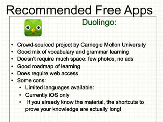 Recommended Free Apps
 
