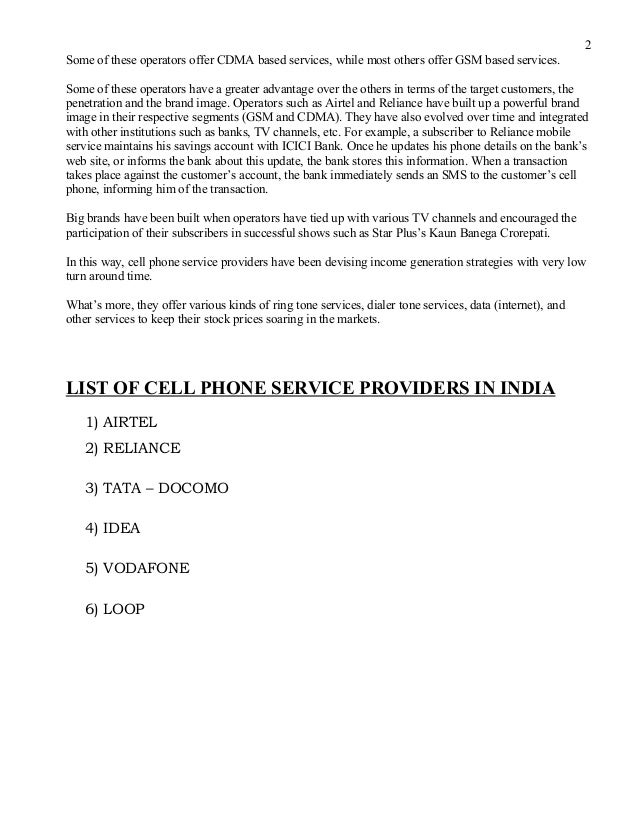 cell phone service providers