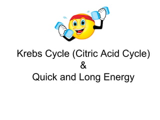 Krebs Cycle (Citric Acid Cycle)
              &
   Quick and Long Energy
 