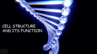 CELL STRUCTURE
AND ITS FUNCTION
 