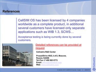 CellSIM OS Overview 1.0 | PDF | Operating Systems | Computer Software ...