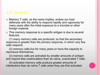 Memory Response Cells of immune response | PPTX