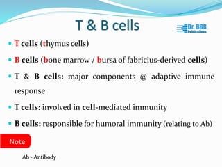 Cells of the Immune System | Dr.BGR Publications | PPTX