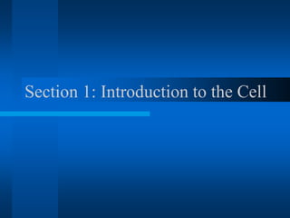 Section 1: Introduction to the Cell
 