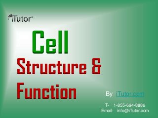 Cell
Structure &
Function By iTutor.com
T- 1-855-694-8886
Email- info@iTutor.com
 