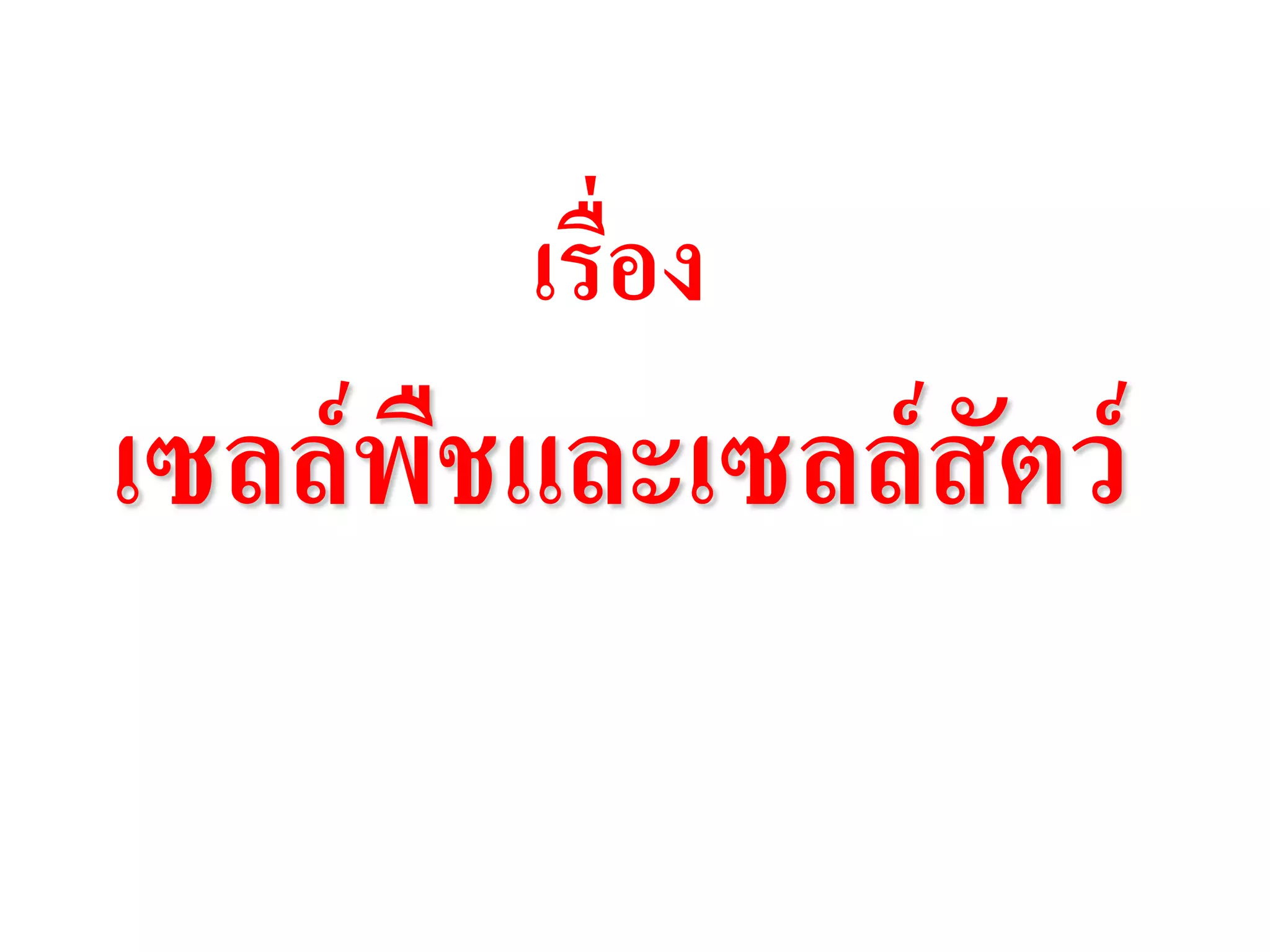 เรื่อง
เซลล์พืชและเซลล์สัตว์
 
