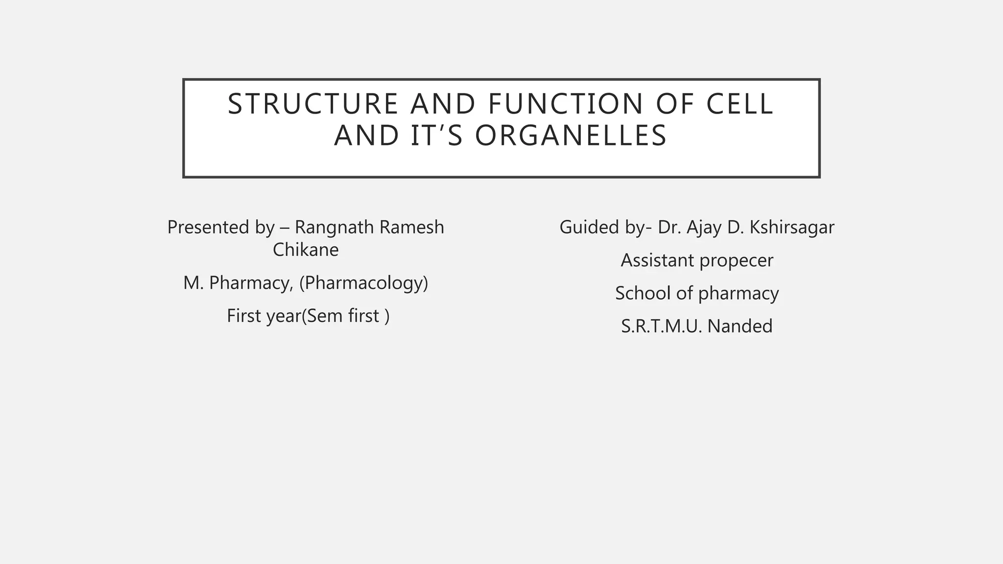 Cell structure and function | PPT