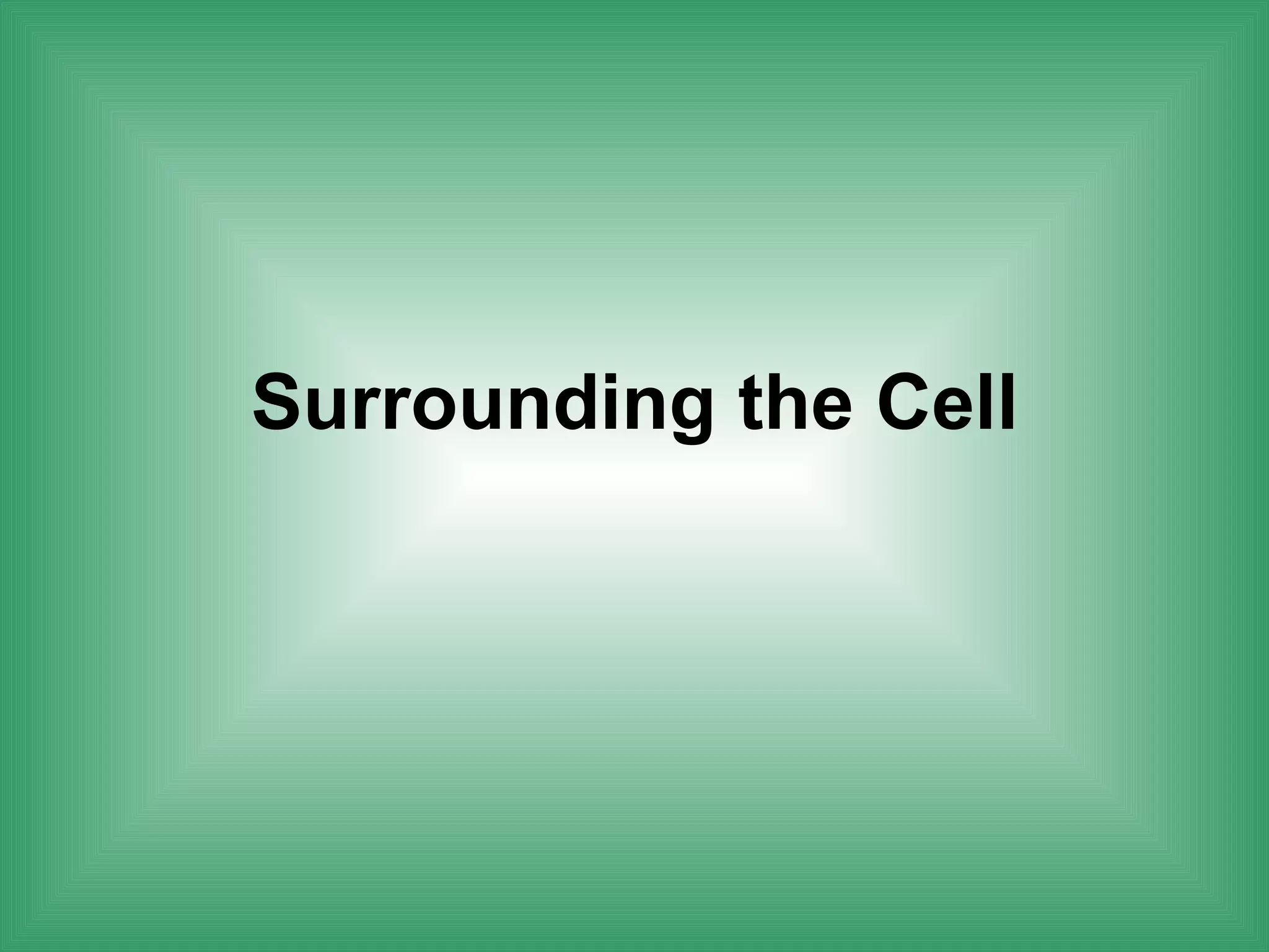 Surrounding the Cell
 