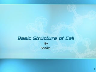 Basic Structure of Cell
By
Sonika
1
 