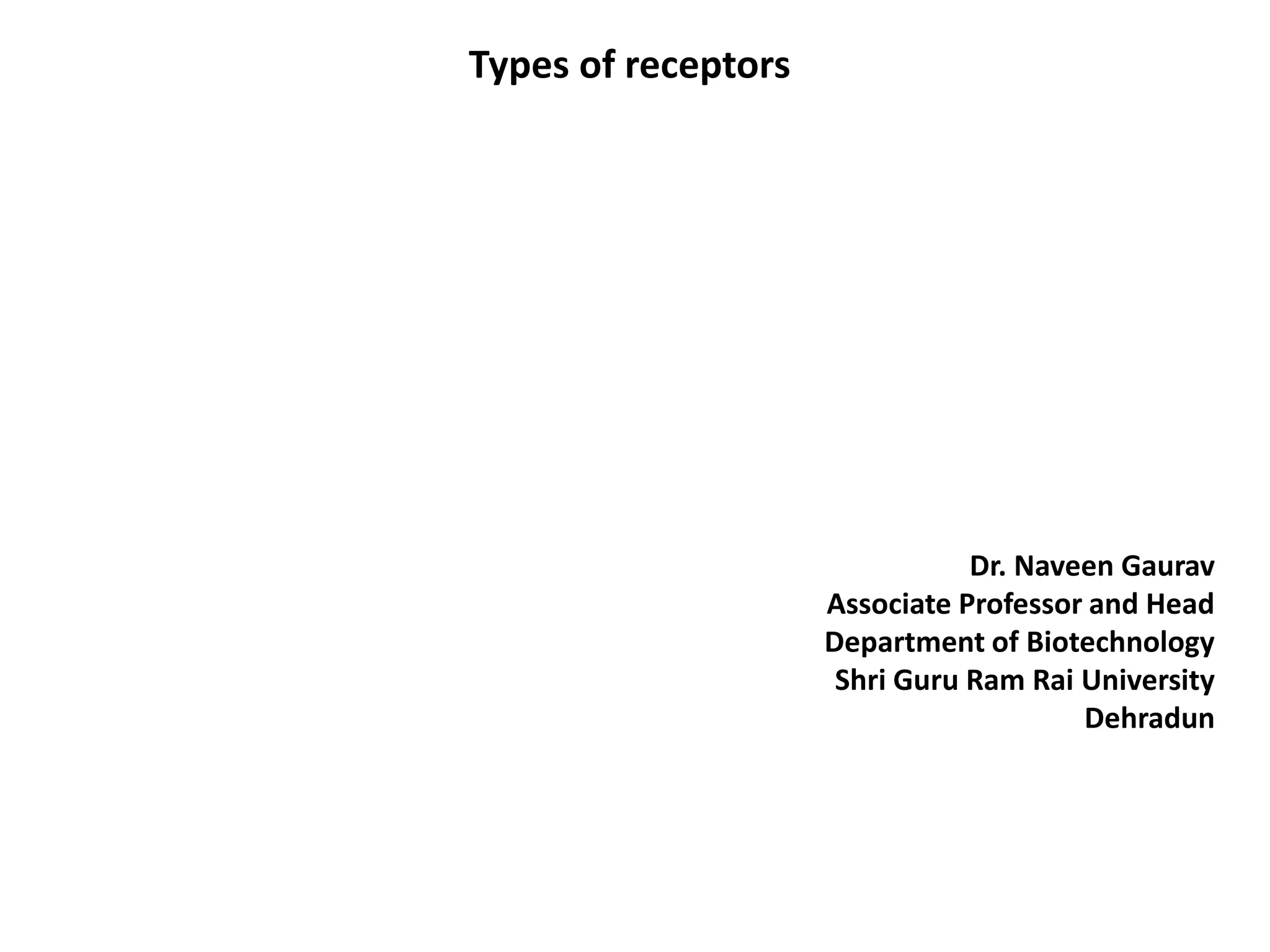 Types of receptors | PPTX