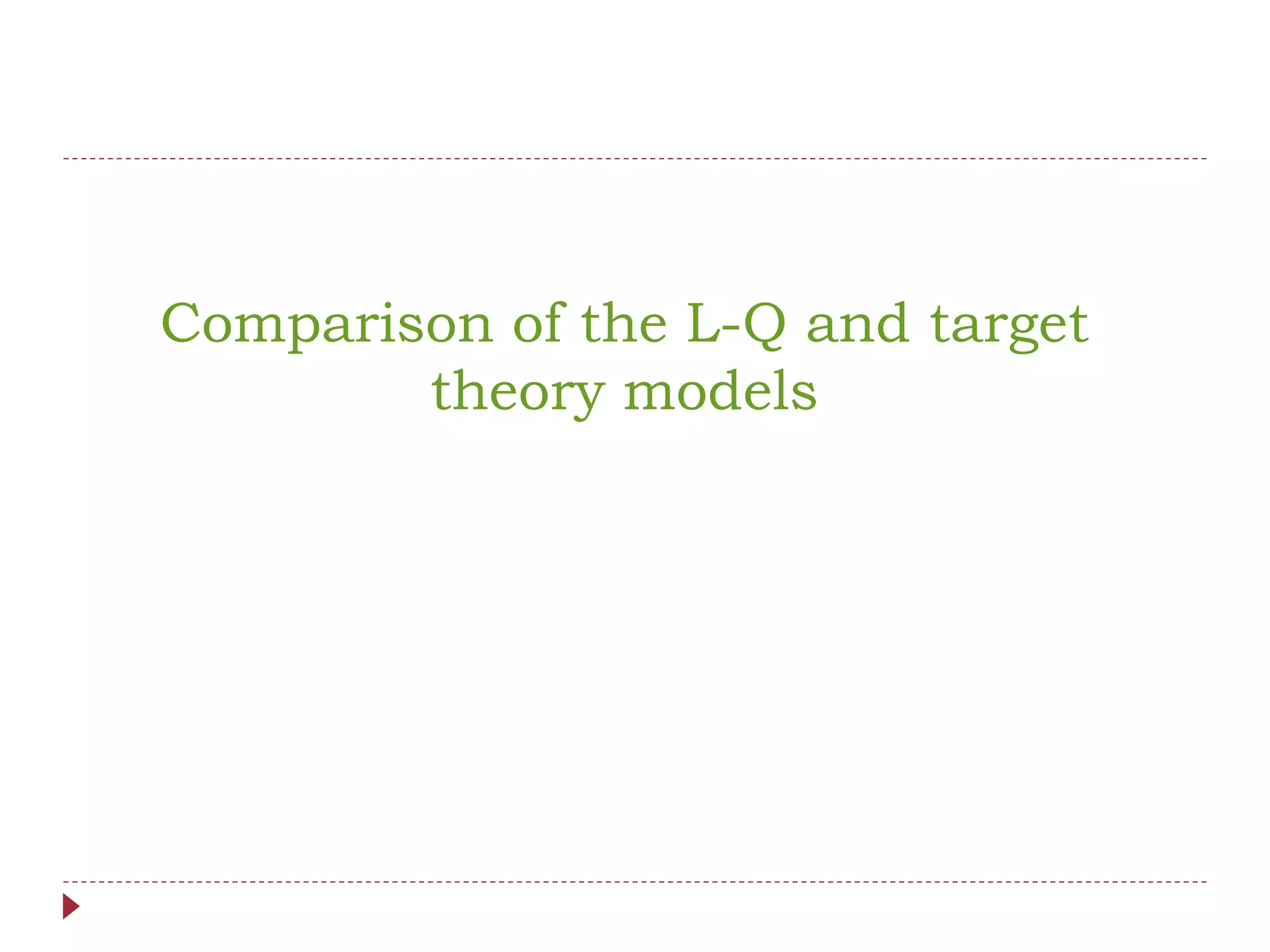 Comparison of the L-Q and target
theory models
 